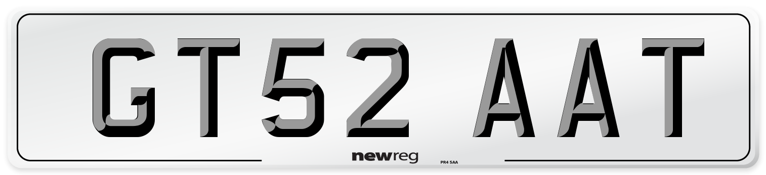 GT52 AAT Number Plate from New Reg